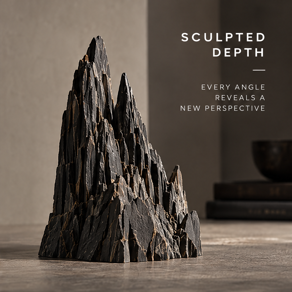 VELMIRN® mountain peak sculpture — natural texture close-up, inspired by real landscapes