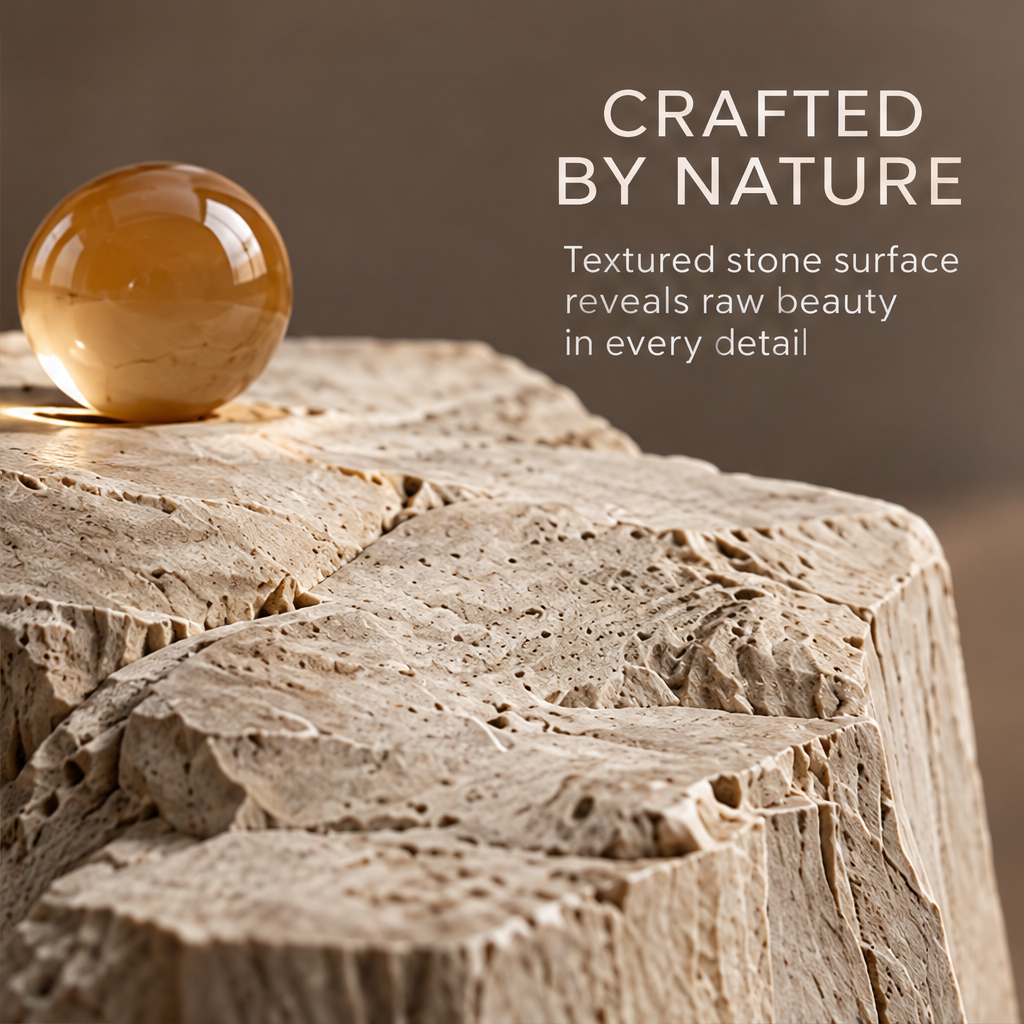 VELMIRN® emotional terrain stone sculpture — crafted by nature, textured stone surface raw beauty close-up