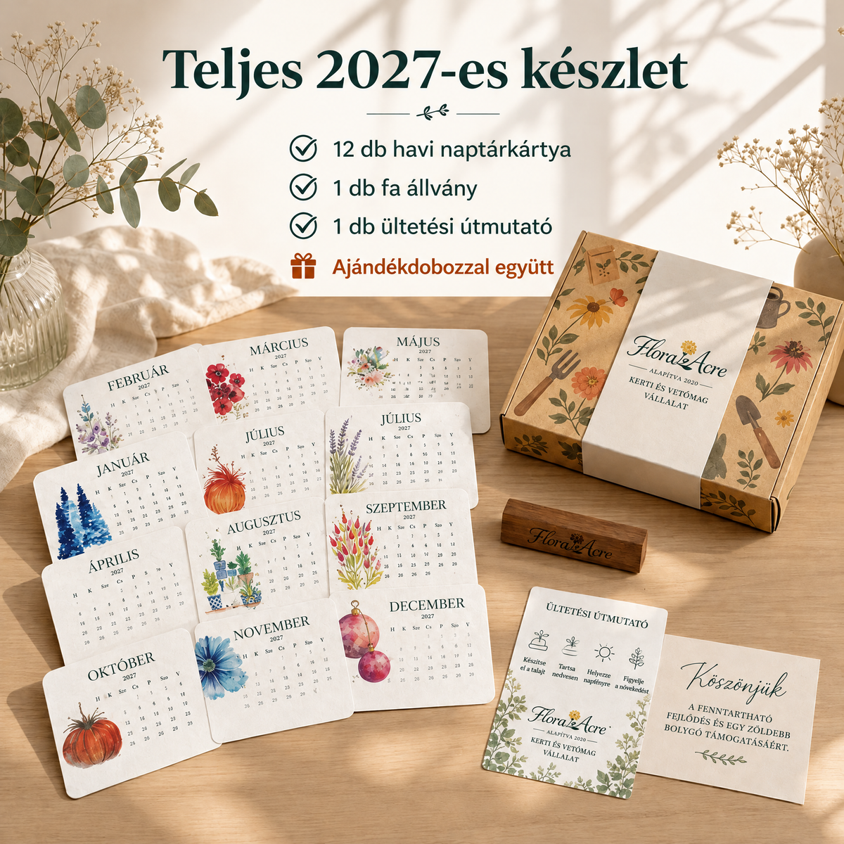🌱 2027-es ültethető magnaptár🍇 – Egy évnyi szépség, új élet minden lapban! 🌸🎁