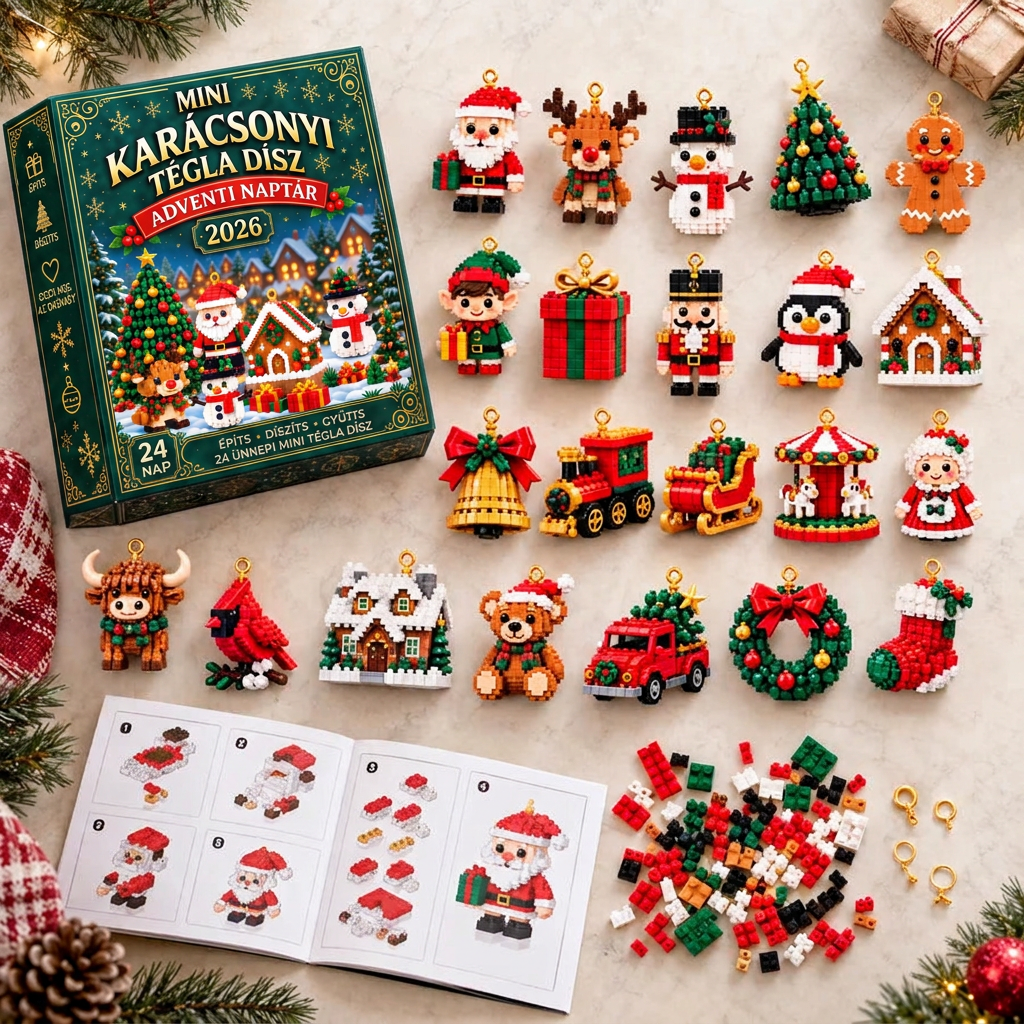 🎅🔥 Utolsó nap a féláras ajánlatra! 🍇 Építőelemekből álló karácsonyi visszaszámláló adventi naptár az egész családnak 🎄 Tökéletes a karácsonyfa díszítésére.