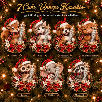 🎁 Aranyos állatos, pénzajándék-tartó karácsonyi dísz – Ünnepi fadísz 🎄💵