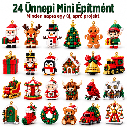 🎅🔥 Utolsó nap a féláras ajánlatra! 🍈 Építőelemekből álló karácsonyi visszaszámláló adventi naptár az egész családnak 🎄 Tökéletes a karácsonyfa díszítésére.