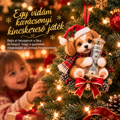 🎁 Aranyos állatos, pénzajándék-tartó karácsonyi dísz – Ünnepi fadísz 🎄💵