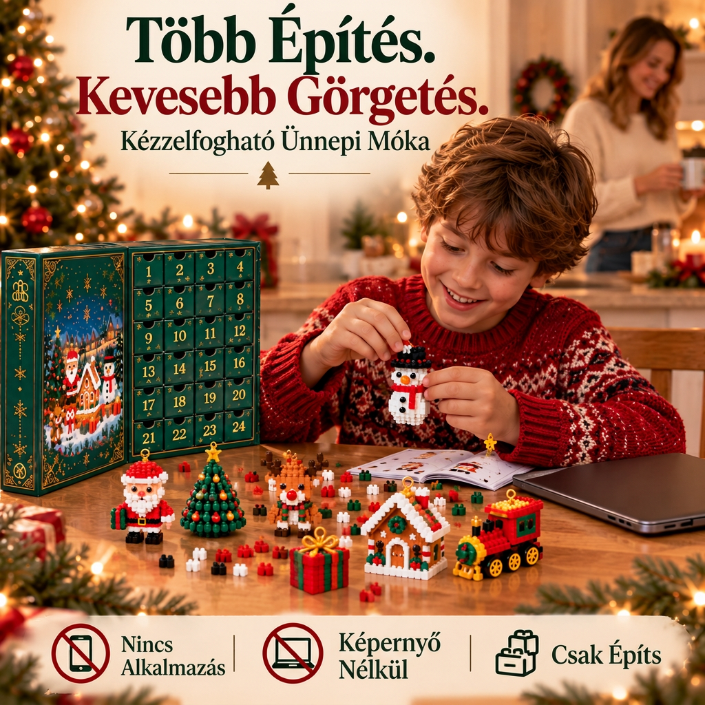 🎅🔥 Utolsó nap a féláras ajánlatra! 🍉 Építőelemekből álló karácsonyi visszaszámláló adventi naptár az egész családnak 🎄 Tökéletes a karácsonyfa díszítésére.