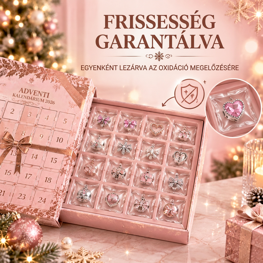 🎄 2026-os karácsonyi ékszer-adventi naptár nőknek🍇 – 24 napnyi meglepetés-medál, karkötő és nyaklánc ajándékszett ✨