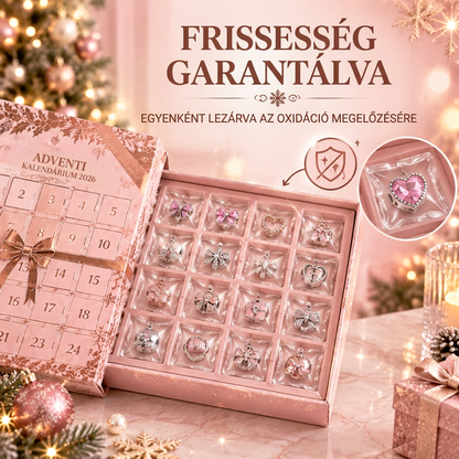 🎄 2026-os karácsonyi ékszer-adventi naptár nőknek🍇 – 24 napnyi meglepetés-medál, karkötő és nyaklánc ajándékszett ✨