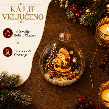 🎄 Ragyogó Karácsonyi Mesedísz🍈 – Világító Miniatűr Ünnepi Jelenet Meleg LED Fénnyel✨