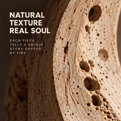 VELMIRN® crescent stone sculpture — natural texture real soul, each piece tells a unique story shaped by time, close-up