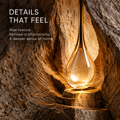 VELMIRN® stone cave glow sculpture — sculpt emotions, where nature meets inner peace, warm amber light