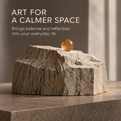VELMIRN® emotional terrain stone sculpture — art for a calmer space, brings balance and reflection, styled scene