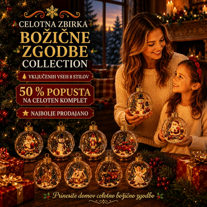 🎄 Ragyogó Karácsonyi Mesedísz🍇 – Világító Miniatűr Ünnepi Jelenet Meleg LED Fénnyel✨