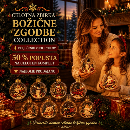 🎄 Ragyogó Karácsonyi Mesedísz🍇 – Világító Miniatűr Ünnepi Jelenet Meleg LED Fénnyel✨