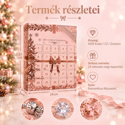🎄 2026-os karácsonyi ékszer-adventi naptár nőknek🍇 – 24 napnyi meglepetés-medál, karkötő és nyaklánc ajándékszett ✨
