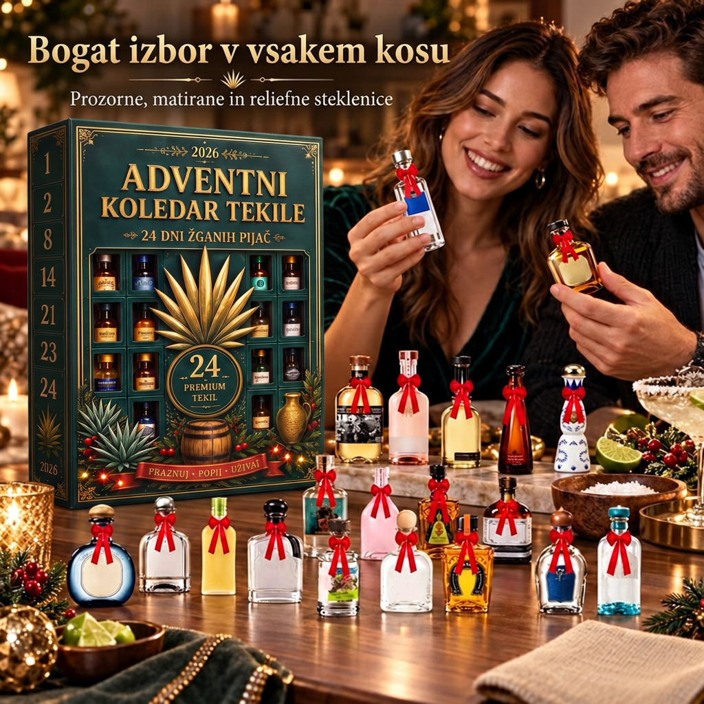 🎁🏺 24-dnevni adventni komplet presenečenja z mini stekleničkami tekile – za praznično vzdušje, okrasitev bara, darilo za zbiratelje in družinsko odštevanje