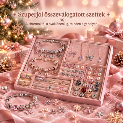 🎄 2026-os karácsonyi ékszer-adventi naptár nőknek🍇 – 24 napnyi meglepetés-medál, karkötő és nyaklánc ajándékszett ✨