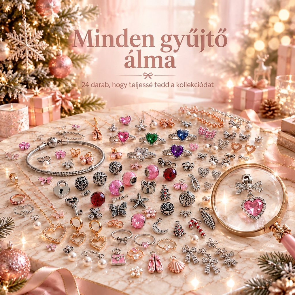 🎄 2026-os karácsonyi ékszer-adventi naptár nőknek🍇 – 24 napnyi meglepetés-medál, karkötő és nyaklánc ajándékszett ✨