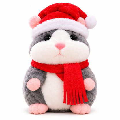 🎄 Beszélő Plüsshörcsög 🐹 – Ismétli a Szavaidat és Viccesen Bólogat! Tökéletes Karácsonyi Ajándék 🎁