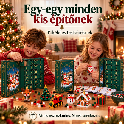 🎅🔥 Utolsó nap a féláras ajánlatra! 🍇 Építőelemekből álló karácsonyi visszaszámláló adventi naptár az egész családnak 🎄 Tökéletes a karácsonyfa díszítésére.