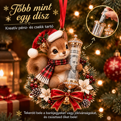 🎁 Aranyos állatos, pénzajándék-tartó karácsonyi dísz – Ünnepi fadísz 🎄💵