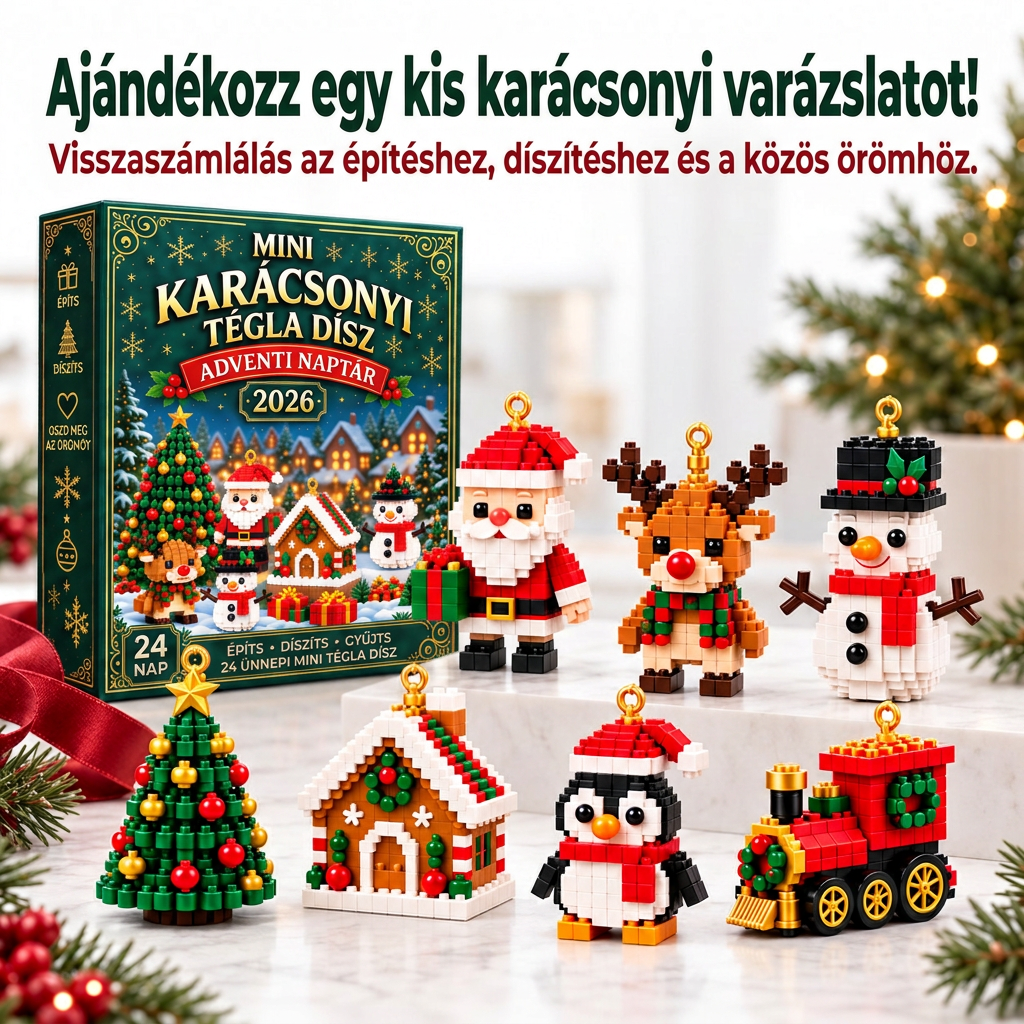🎅🔥 Utolsó nap a féláras ajánlatra! 🍇 Építőelemekből álló karácsonyi visszaszámláló adventi naptár az egész családnak 🎄 Tökéletes a karácsonyfa díszítésére.
