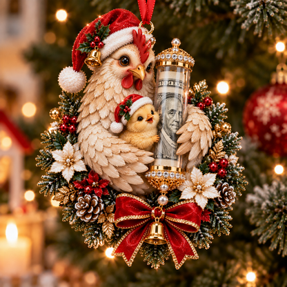 🎁 Aranyos állatos, pénzajándék-tartó karácsonyi dísz – Ünnepi fadísz 🎄💵