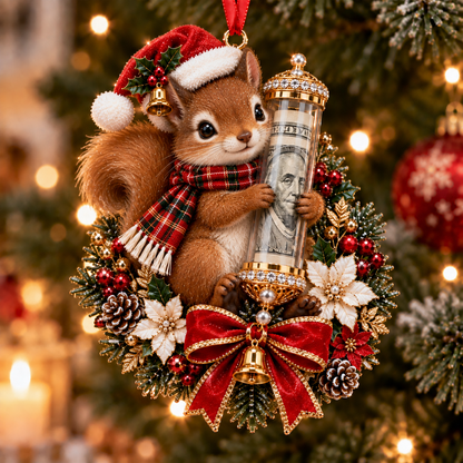 🎁 Aranyos állatos, pénzajándék-tartó karácsonyi dísz – Ünnepi fadísz 🎄💵