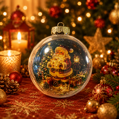 🎄 Ragyogó Karácsonyi Mesedísz🍇 – Világító Miniatűr Ünnepi Jelenet Meleg LED Fénnyel✨