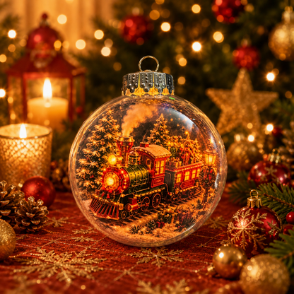 🎄 Ragyogó Karácsonyi Mesedísz🍇 – Világító Miniatűr Ünnepi Jelenet Meleg LED Fénnyel✨